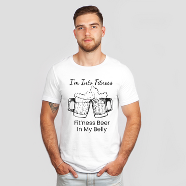 fitness beer belly white shirt